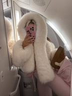 Women's Faux Fur Oversized Hooded Coat Warm Winter