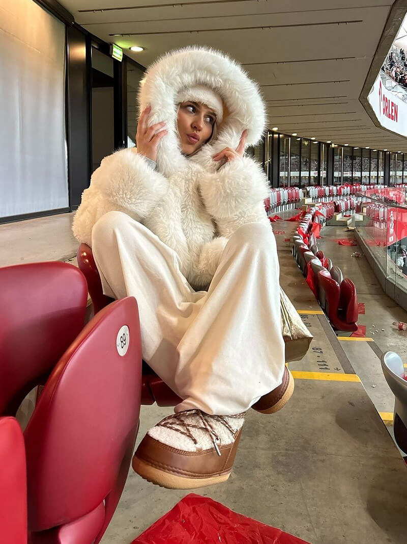 Women's Faux Fur Oversized Hooded Coat Warm Winter