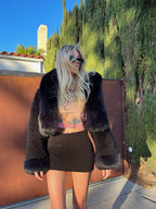Women's Faux Fur Oversized Hooded Coat Warm Winter