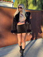 Women's Faux Fur Oversized Hooded Coat Warm Winter
