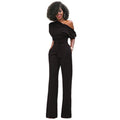 Women’s One-Shoulder Wide-Leg Jumpsuit – Elegant Belted Occasion Style for Parties and Evening Events