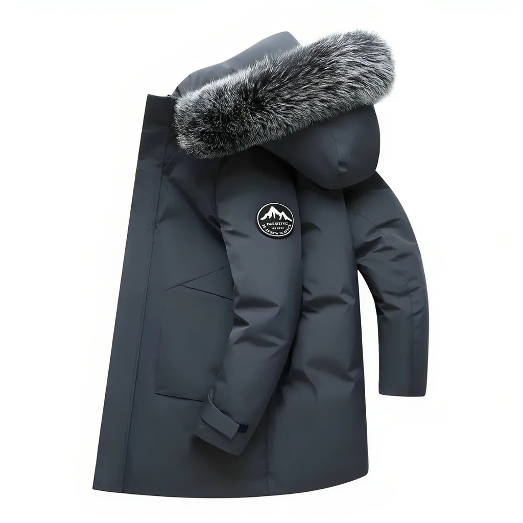 Women’s Fur-Trimmed Hooded Long Winter Coat – Warm Relaxed Layer for Everyday City Wear Winter Travel Outdoor Walks and Cold-Weather Casual Styling