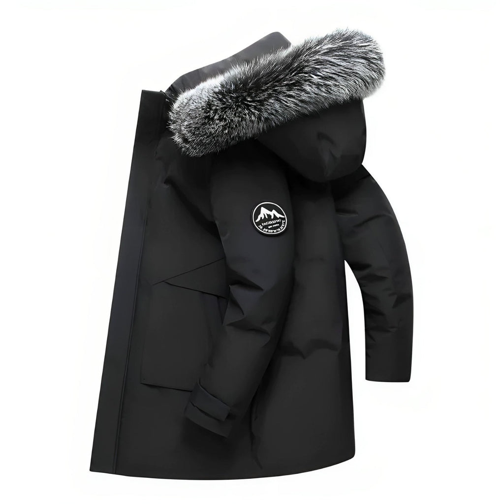 Women’s Fur-Trimmed Hooded Long Winter Coat – Warm Relaxed Layer for Everyday City Wear Winter Travel Outdoor Walks and Cold-Weather Casual Styling