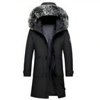 Women’s Fur-Trimmed Hooded Long Winter Coat – Warm Relaxed Layer for Everyday City Wear Winter Travel Outdoor Walks and Cold-Weather Casual Styling