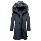Women’s Fur-Trimmed Hooded Long Winter Coat – Warm Relaxed Layer for Everyday City Wear Winter Travel Outdoor Walks and Cold-Weather Casual Styling