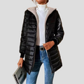 Women's Hooded Quilted Puffer Coat with Teddy Lining