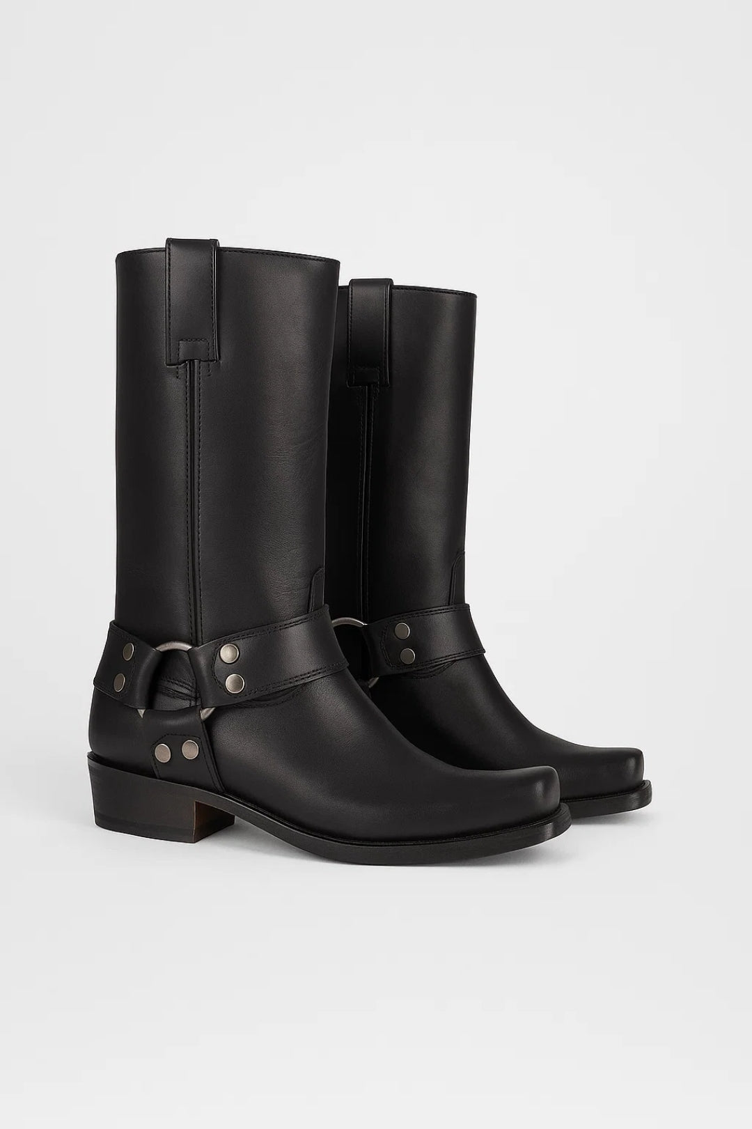 Women’s Knee High Biker Boots – Studded Harness Stylish Durable Streetwear Footwear