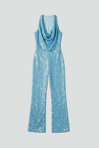 Lauren | Women’s Halter Neck Textured Wide-Leg Jumpsuit