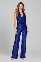 Lauren | Women’s Halter Neck Textured Wide-Leg Jumpsuit