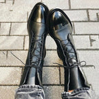 Women’s Lace-Up Knee-High Boots – Round-Toe Block Heel Boots for Smart Everyday Wear