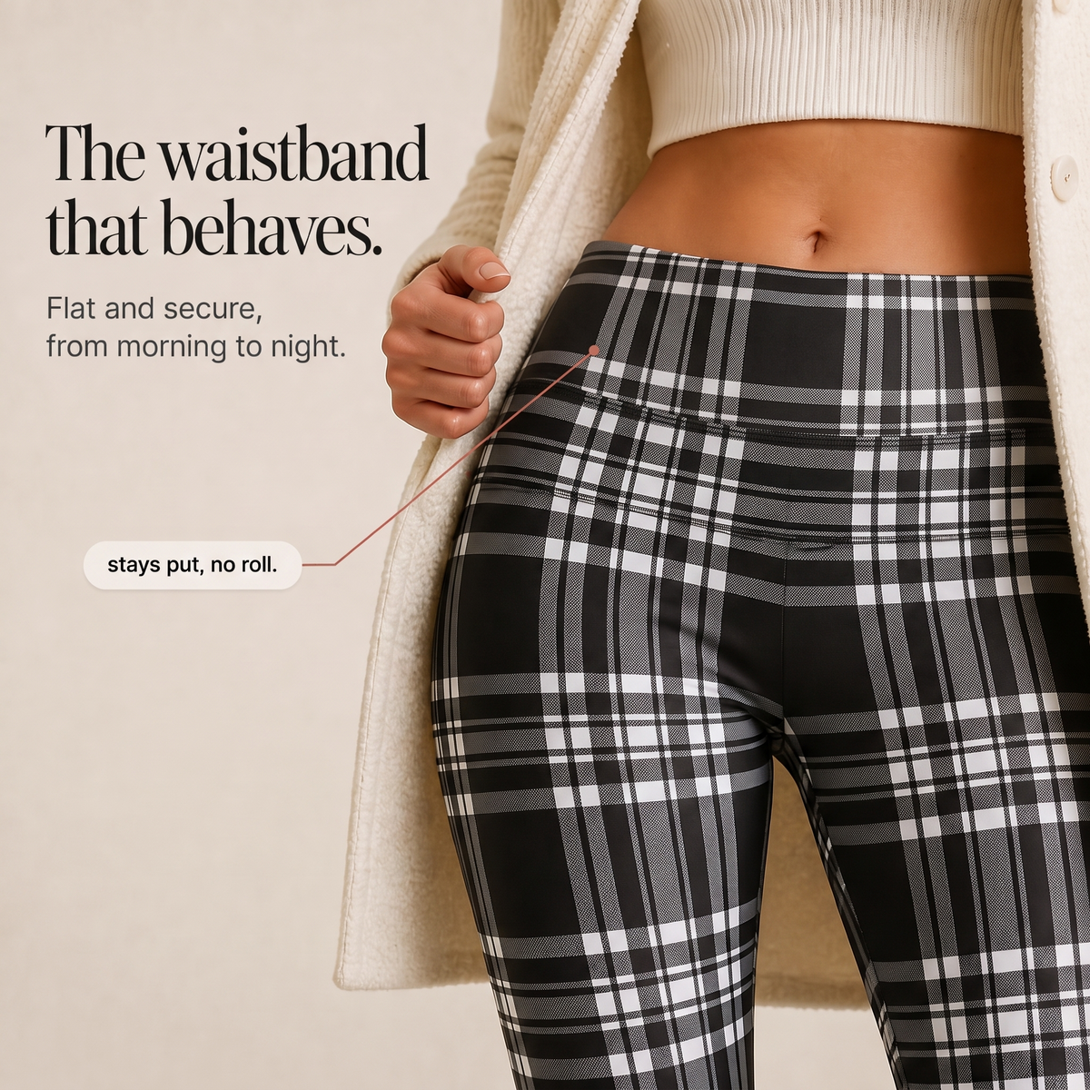 Wearbella | Plaid Brushed-Lining Thermal Leggings