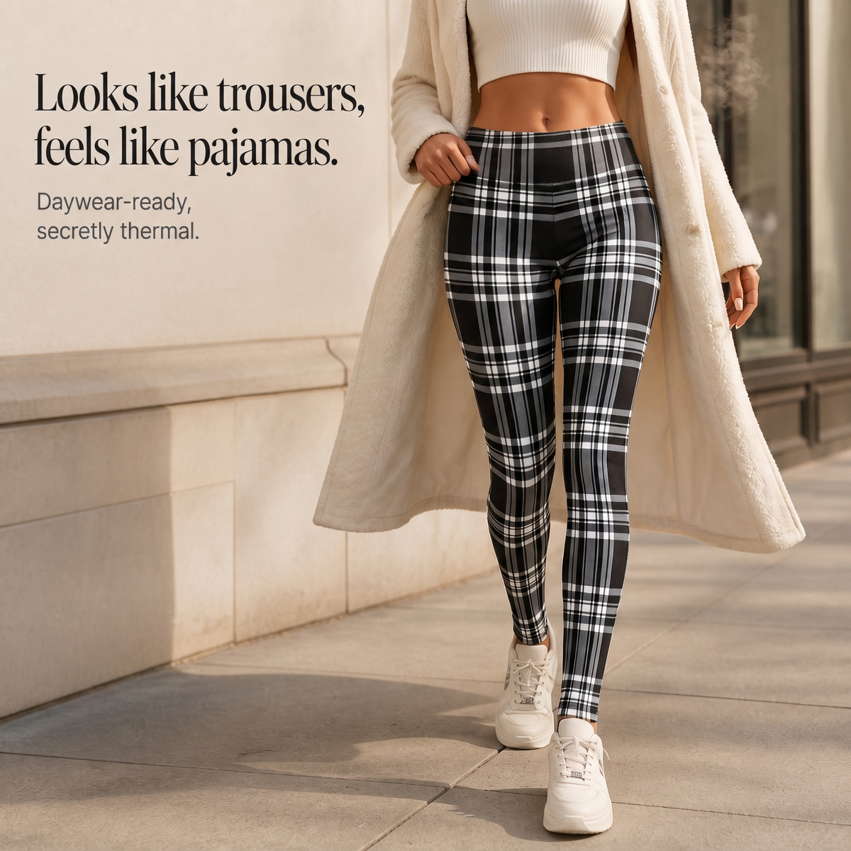 Wearbella | Plaid Brushed-Lining Thermal Leggings