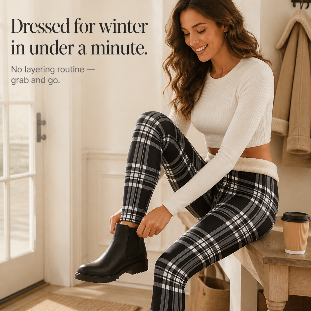 Wearbella | Plaid Brushed-Lining Thermal Leggings