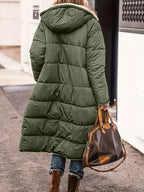 Women’s Reversible Sherpa Fleece Puffer Coat – Warm Hooded Longline Winter Layer