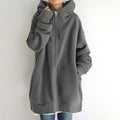 Women’s Oversized Zip-Up Hoodie – Longline Relaxed Sweatshirt Layer with Drawstring Hood for Everyday Comfort