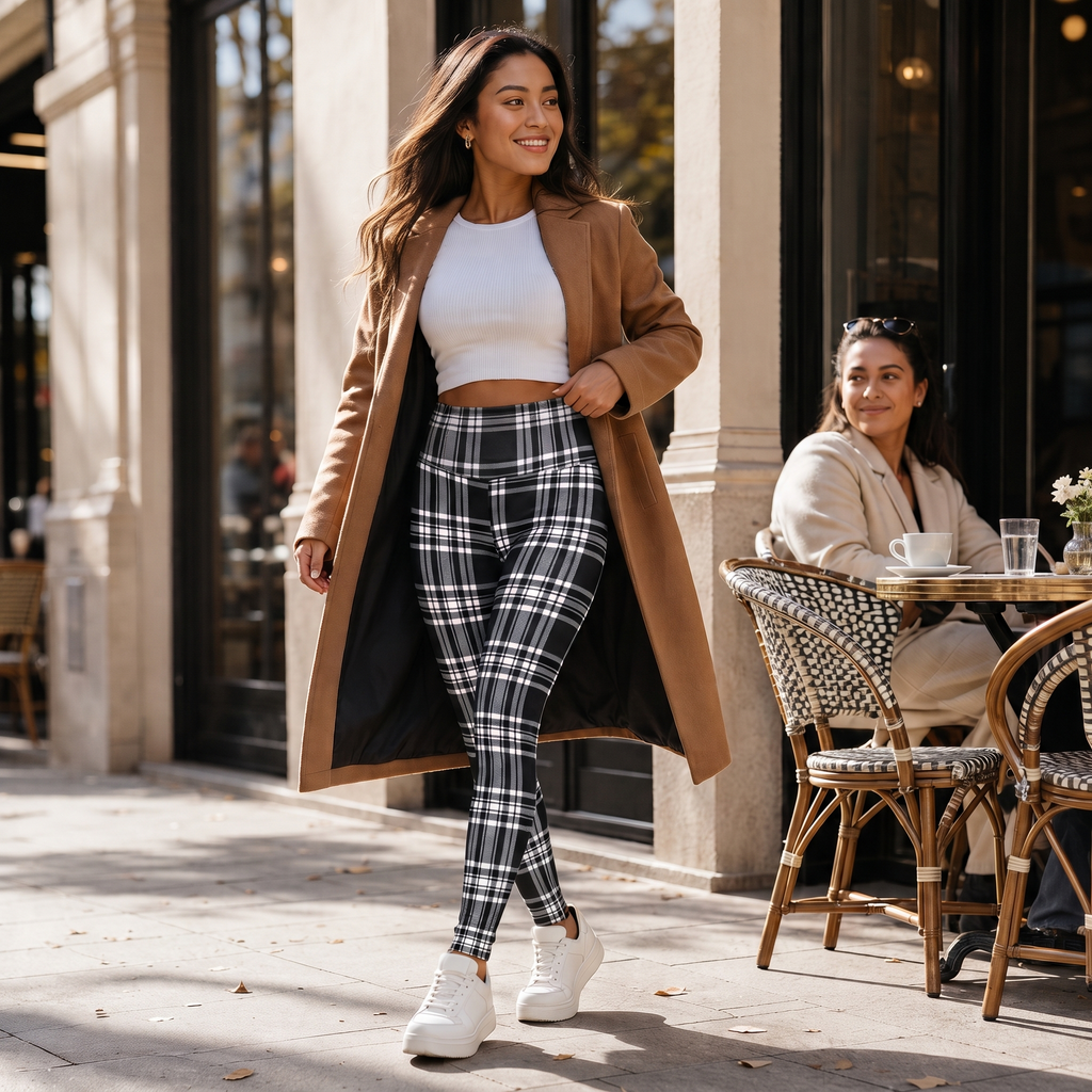Wearbella | Plaid Brushed-Lining Thermal Leggings