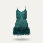 Women’s Sequin Spaghetti Strap Cocktail Dress Elegant Fitted Party Wear Evening Glamour