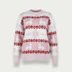 Women’s Reindeer Fair Isle Sweater – Cosy Christmas Knit for Winter Wear