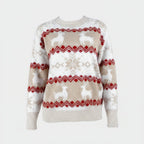Women’s Reindeer Fair Isle Sweater – Cosy Christmas Knit for Winter Wear