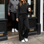 Wearbella | Pleated Crew Neck Drawstring Lounge Set